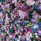 5D Multicolor Rose & Hydrangea Artificial Flower Wall Backdrop for Wedding & Event Decor