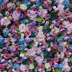 5D Multicolor Rose & Hydrangea Artificial Flower Wall Backdrop for Wedding & Event Decor