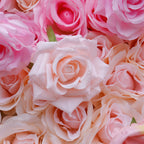 3D Ombre Pink Champagne Rose Artificial Flower Wall Backdrop for Birthday & Event Decor