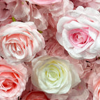 Atlasflowerswall Peach Pink & Champagne Rose Hydrangea Roll Up Flower Wall Backdrop