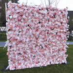 Atlasflowerswall 5D Pink Fabric Rolling Up Curtain Floral Wall Backdrop Wedding Party Proposal Decor
