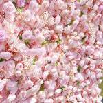 Atlasflowerswall 8ft*8ft Pink Rose Fabric Artificial Rolling Up Curtain Flower Wall