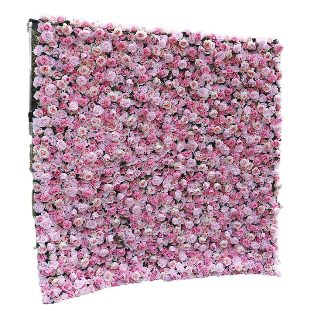 3D Pink Rose Flower Wall Backdrop for Wedding & Event Decoration