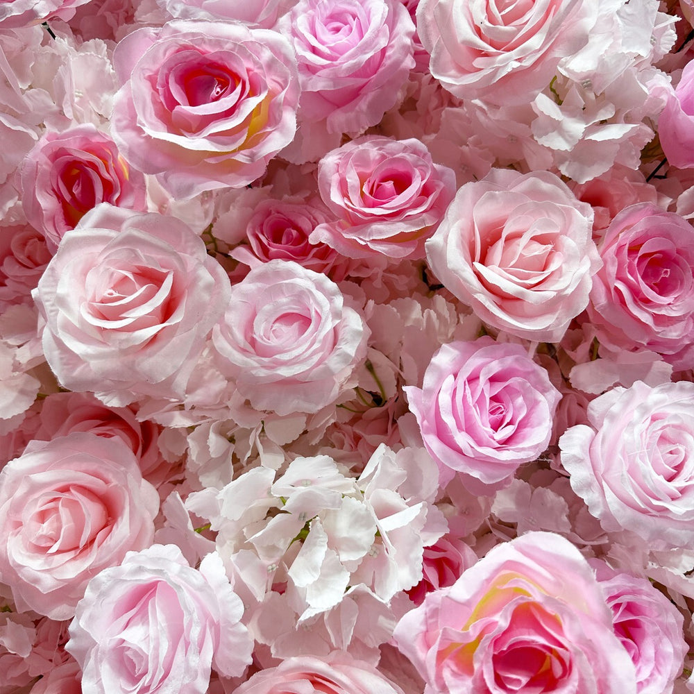Atlasflowerswall 8x8ft Pink Silk Rose Flower Wall Backdrop for Wedding & Party Decoration