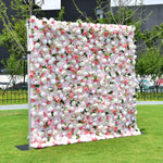 artificial rose flower wall backdrop for event photo booth