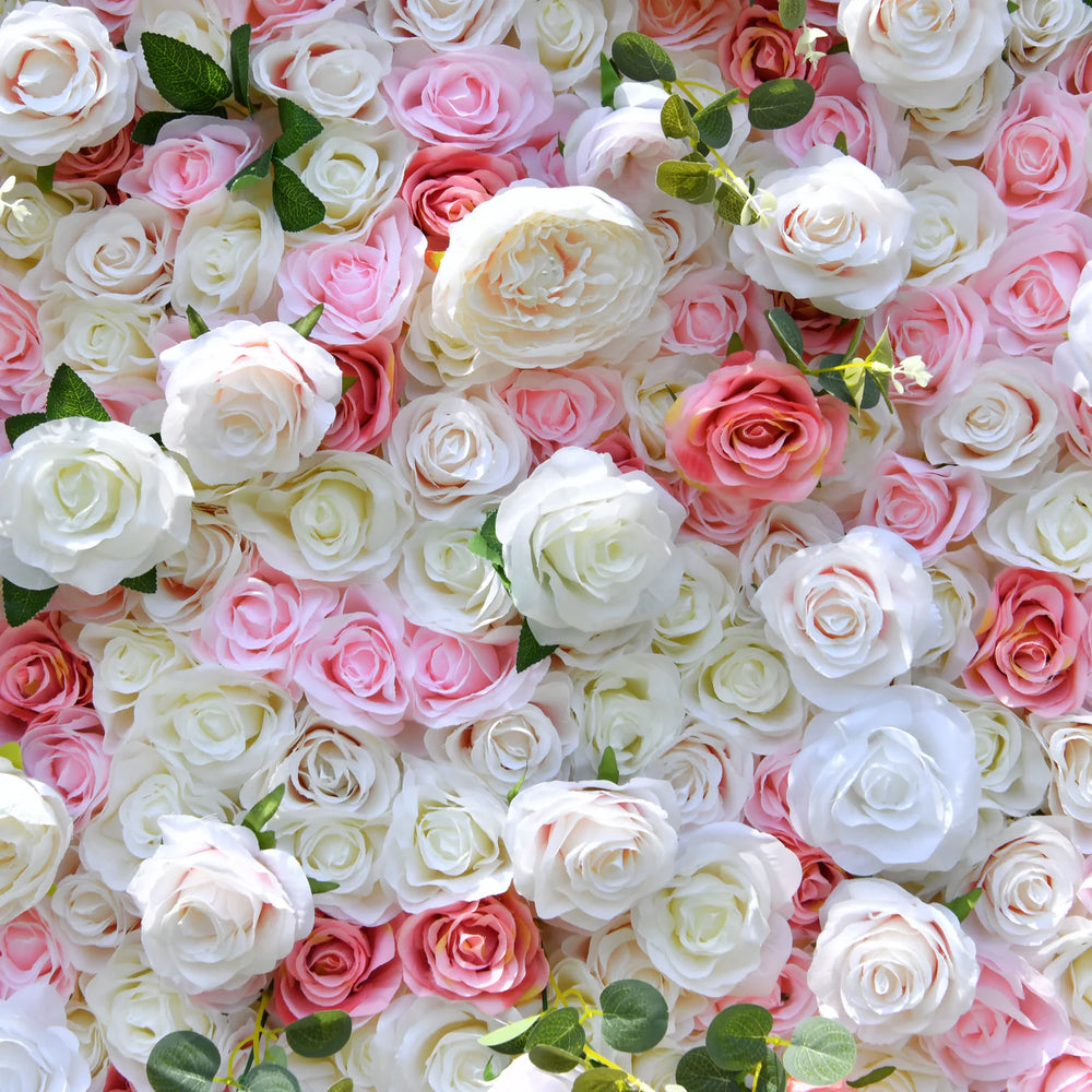 high density pink white floral wall backdrop