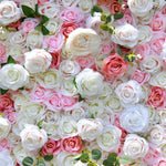 high density pink white floral wall backdrop
