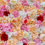 Premium 3D Pink Yellow Hydrangea Floral Wall Backdrop for Wedding Party & Event Decor