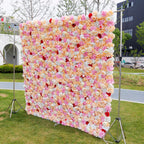 Premium 3D Pink Yellow Hydrangea Floral Wall Backdrop for Wedding Party & Event Decor