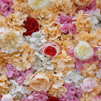 Premium 3D Pink Yellow Hydrangea Floral Wall Backdrop for Wedding Party & Event Decor