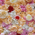Premium 3D Pink Yellow Hydrangea Floral Wall Backdrop for Wedding Party & Event Decor