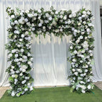 Premium White Rose Square Wedding Arch Backdrop with Greenery for Ceremony & Reception