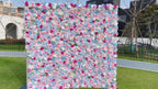 3D Pink Blue Rose Hydrangea Flower Wall Backdrop for Wedding & Party Decoration