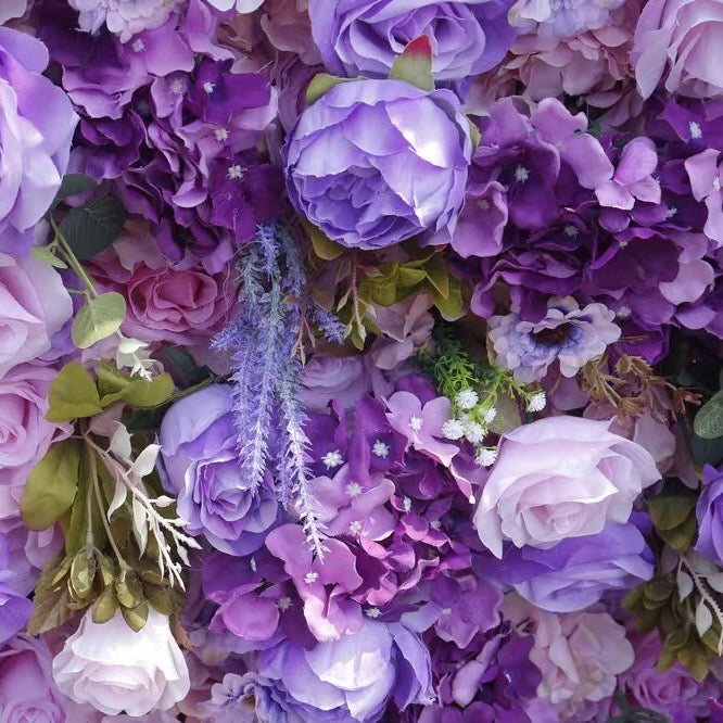 5D Purple Rose and Hydrangea Flower Wall Recessed Wedding Party Decoration Backdrop