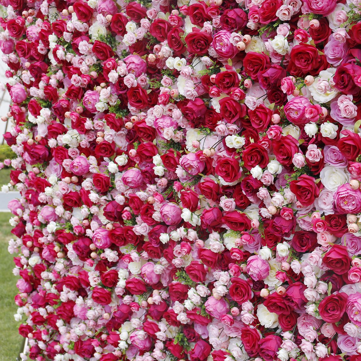 5D Red and Pink Rose Flower Wall Backdrop for Wedding Party Decoration