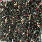 5D Red Rose Greenery Christmas Flower Wall Backdrop for Event Party Decor