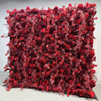 Atlasflowerswall Luxury Red Rose Hanging Artificial Flower Wall Backdrop for Wedding & Event Decor