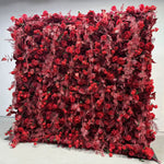 Atlasflowerswall Luxury Red Rose Hanging Artificial Flower Wall Backdrop for Wedding & Event Decor