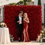 Atlasflowerswall 5D Silk Red Rose Roller Blind Flower Wall