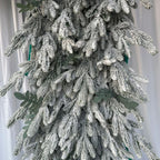 5D Snow Flocked Christmas Arch Backdrop for Holiday Event Decor