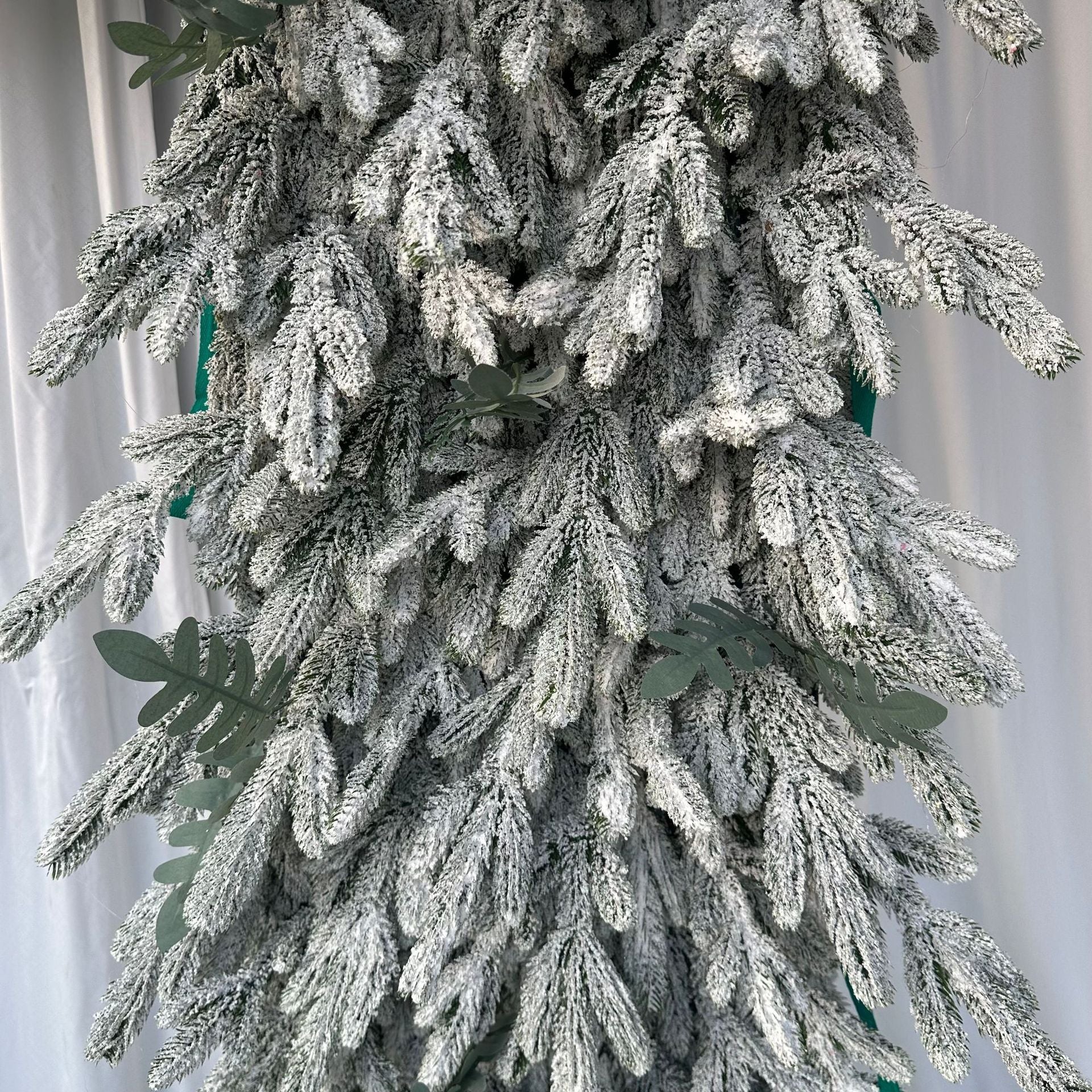 5D Snow Flocked Christmas Arch Backdrop for Holiday Event Decor