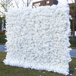 3D White Artificial Flower Wall 8x8ft Backdrop for Wedding & Events