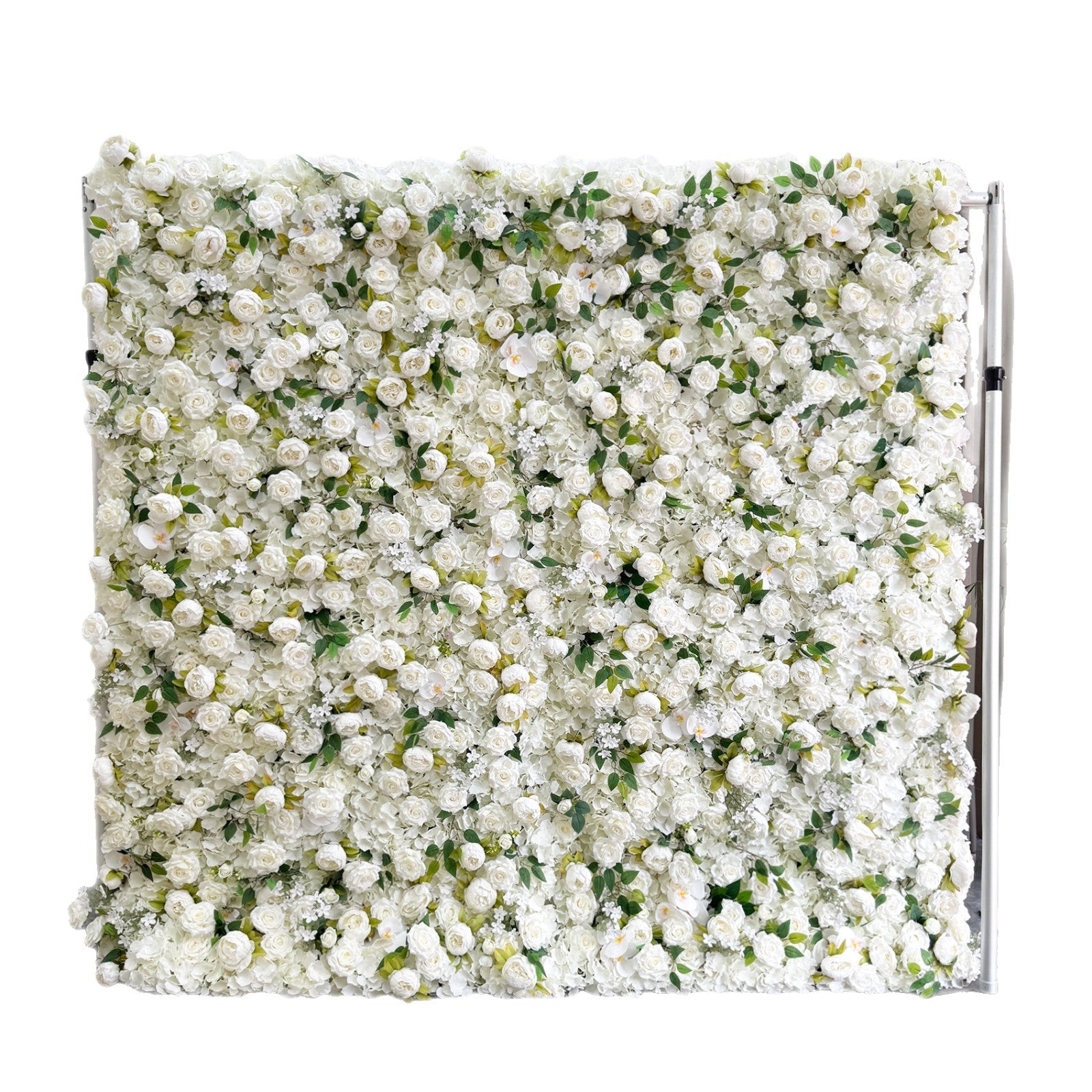 Atlasflowerswall 5D White Rose and Peony Roller Blind Flower Wall Wedding Party Backdrop Decoration