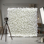 Atlasflowerswall 5D White Rose Fabric Artificial Flower Wall