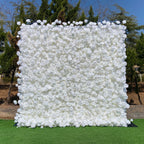 Atlasflowerswall 5D White Rose Fabric Artificial Flower Wall Wedding Event Backdrop