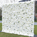 Atlasflowerswall 5D White Rose Flower Wall Backdrop for Photo Booth and Event Decor