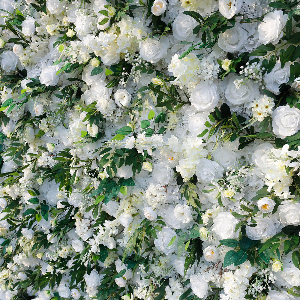 5D White Rose Green Leaf Flower Wall