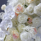 White Rose Fabric Heart Shaped Artificial Flower Arch for Proposal & Engagement Decor