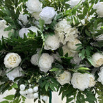 Premium White Rose Square Wedding Arch Backdrop with Greenery for Ceremony & Reception