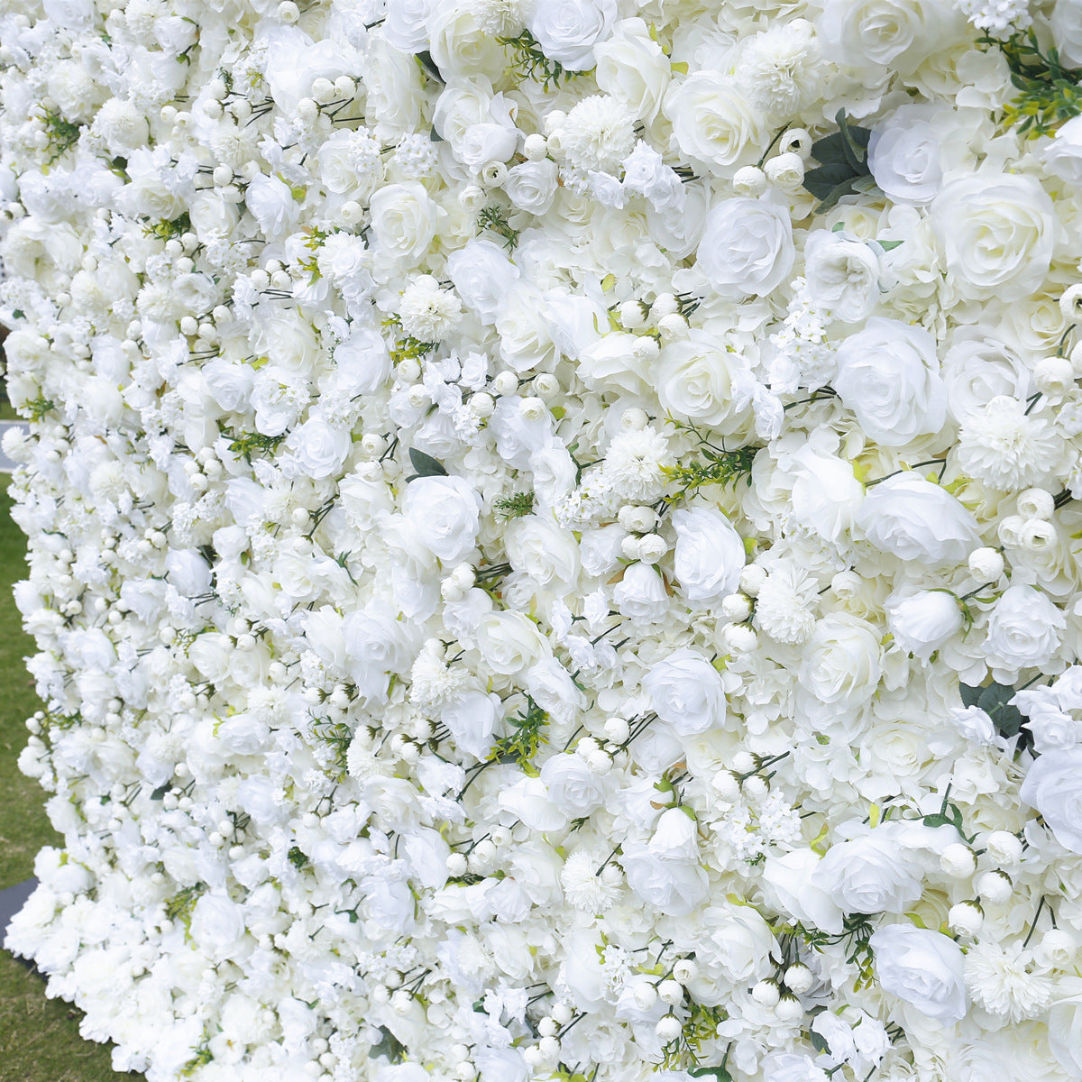 Atlasflowerswall 5D White Simulation Fabric Flower Wall Backdrop Wedding Decoration Outdoor Event Setup